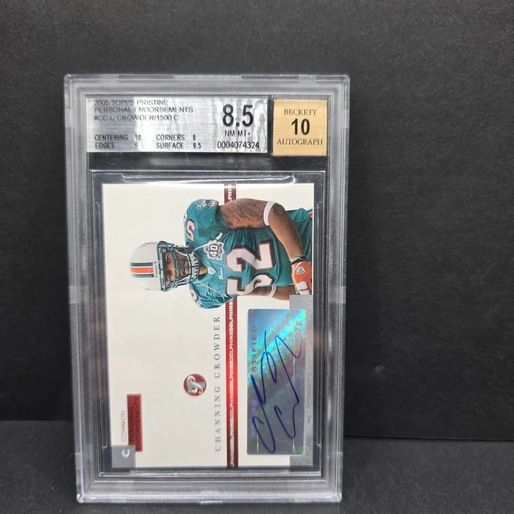 Topps Pristine Football Channing Crowder BGS 8.5 Auto 10 0183/1500